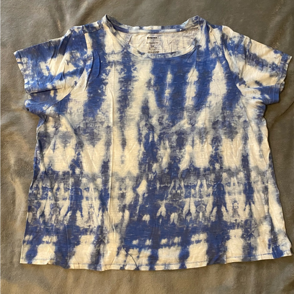 Sonoma Tie-Dye Blue and Cream Tee